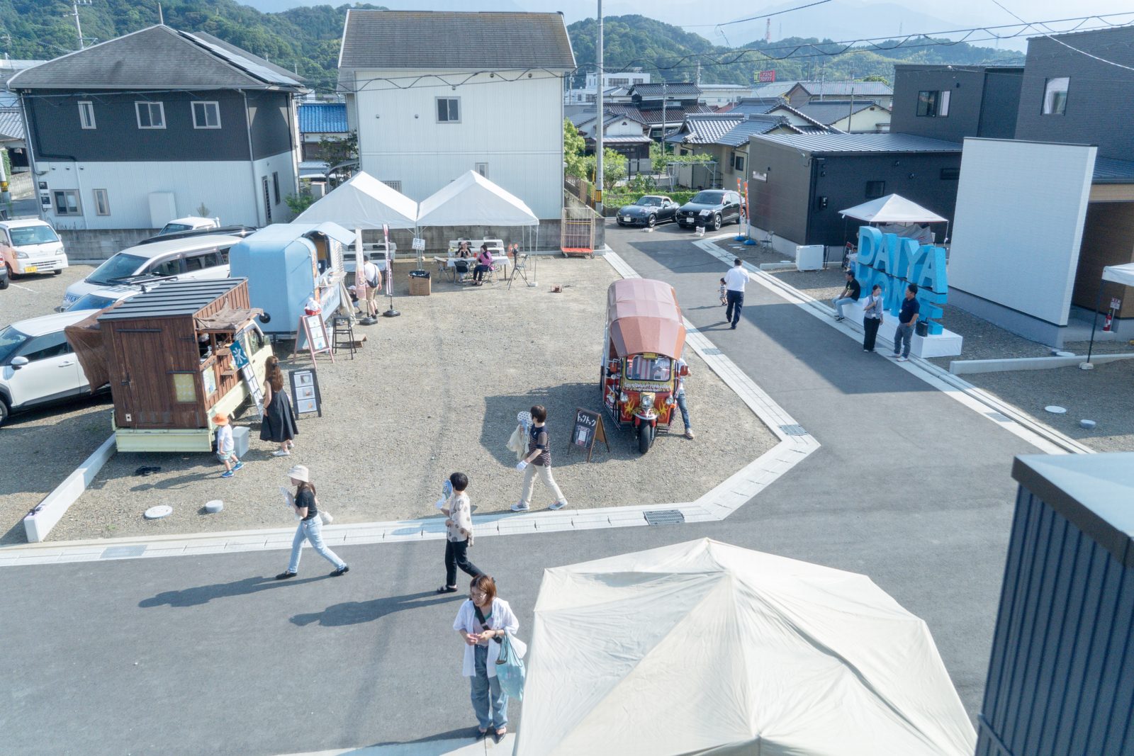 高田大感謝祭の会場を見下ろした風景